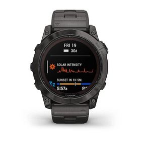 Garmin Fenix 7X Pro Sapphire Solar Karbon Gri DLC Titanyum Kayışlı Akıllı Saat