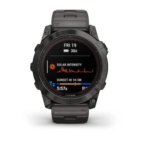 Garmin Fenix 7X Pro Sapphire Solar Karbon Gri DLC Titanyum Kayışlı Akıllı Saat