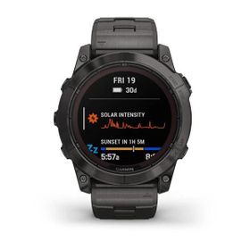 Garmin Fenix 7X Pro Sapphire Solar Karbon Gri DLC Titanyum Kayışlı Akıllı Saat