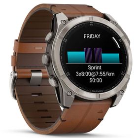 Garmin Fenix 8 Sapphire Karbon Gri 51 mm DLC Titanyum Deri Akıllı Saat