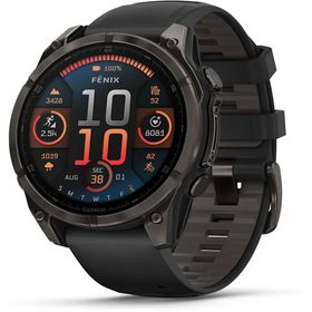 Garmin Fenix 8 Sapphire Karbon Gri DLC Titanyum 47 mm Siyah Akıllı Saat