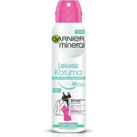 Garnier 150 ml Mineral Lekesiz Koruma Antiperspirant Kadın Sprey Deodorant