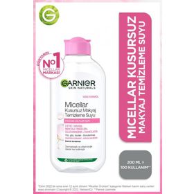 Garnier 200 ml Hassas Ciltler İçin Micellar Kusursuz Makyaj Temizleme Suyu
