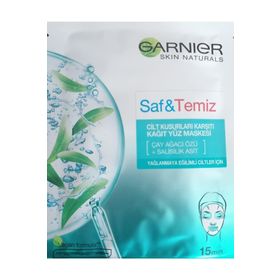 Garnier 28 gr Saf & Temiz Cilt Kusurları Karşıtı Kağıt Yüz Maskesi