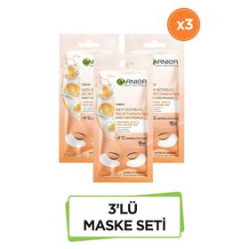 Garnier 3 Adet Nem Bombası Gece Kağıt Yüz Maskesi