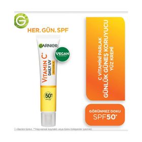 Garnier 40 ml C Vitamini Günlük Uv Korumalı Güneş Yüz Kremi Spf50 Görünmez Doku & C Vitamini Parlak Aydınlatıcı Göz Kremi Cilt Bakım Seti