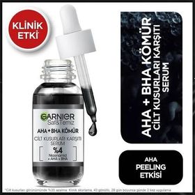 Garnier Aha Bha Cilt Kusurları Karşıtı Siyah Niasinamid Peeling Etkili 30 ml 2'li Serum ve Çanta