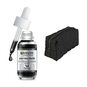 Garnier Aha Bha Cilt Kusurları Karşıtı Siyah Niasinamid Peeling Etkili 30 ml Serum ve Çanta