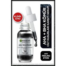 Garnier Aha Bha Cilt Kusurları Karşıtı Siyah Niasinamid Peeling Etkili 30 ml Serum ve Çanta