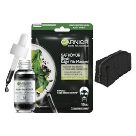 Garnier Aha Bha Cilt Kusurları Karşıtı Siyah Niasinamid Peeling Etkili 30 ml Serum ve Çanta