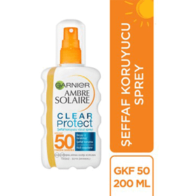 Garnier Ambre Solaire Clear Protect 200 ml Spf50+ Şeffaf Vücut Spreyi