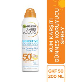 Garnier Ambre Solaire Kids Sensitive Advanced 50 SPF Sprey Güneş Bakım Kremi