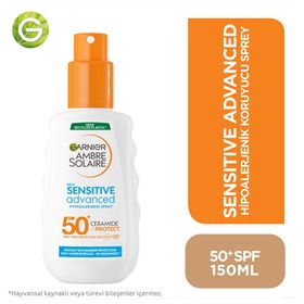 Garnier Ambre Solaire Sensitive SPF50+ 150 ml Advanced Hipoalerjenik Güneş Koruyucu Sprey