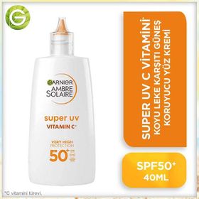 Garnier Ambre Solaire Super UV Koyu Leke Karşıtı SPF50+ 40 ml Güneş Koruyucu Yüz Kremi