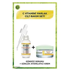 Garnier C Vitamini 30 ml Parlak Süper Aydınlatıcı Serum + C Vitamini 50 ml Parlak Günlük Aydınlatıcı Krem