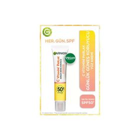 Garnier C Vitamini Parlak Fluid Yüz Kremi Işıltılı Doku SPF50 40 ML 2 Adet Güneş Koruyucu