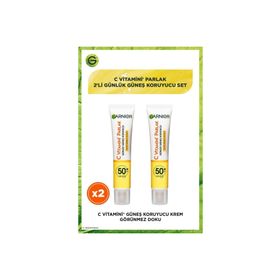 Garnier C Vitamini Parlak Günlük Fluid SPF50+ 2x40 ml Güneş Koruyucu Yüz Kremi