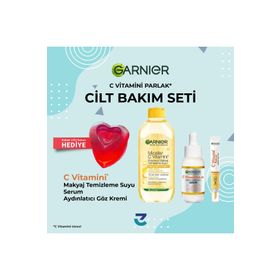 Garnier C Vitamini Parlak Süper Aydınlatıcı Serum 30 ml ve Garnier C Vitamini Parlak Aydınlatıcı Göz Kremi Makyaj Temizleme Suyu