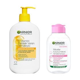Garnier C Vitamini Parlaklık Veren 250 ml Temizleyici + Micellar 100 ml Kusursuz Makyaj Temizleme Suyu
