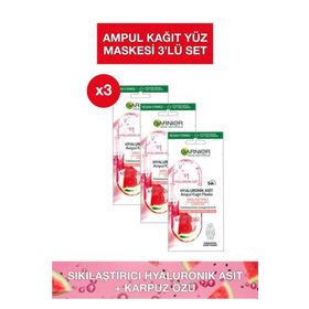 Garnier Hyaluronik Asit Sıkılaştırıcı 3x15 gr Ampul Kağıt Maske