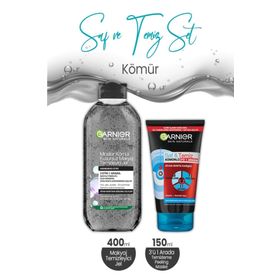 Garnier Kömür Saf Temiz 3'ü 1 Arada 150 ml Maske + Micellar Kömür 400 ml Makyaj Temizleyici Jel