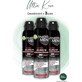 Garnier Men 96H Ultra Kuru 3x150 ml Erkek Deodorant