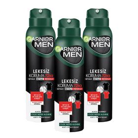 Garnier Men Lekesiz Koruma 3x150 ml Sprey Deodorant