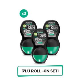 Garnier Men Magnezyum Ultra Kuru 3x50 ml Roll-On Deodorant
