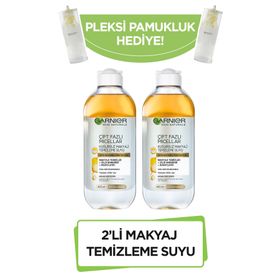Garnier Micellar Çift Fazlı Kusursuz 400 ml 2'li Makyaj Temizleme Suyu + Pamukluk