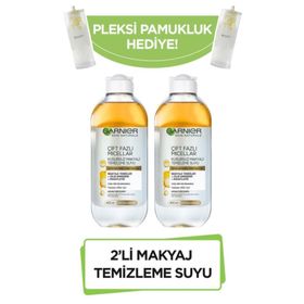 Garnier Micellar Çift Fazlı Kusursuz 400 ml 2'li Makyaj Temizleme Suyu + Pamukluk