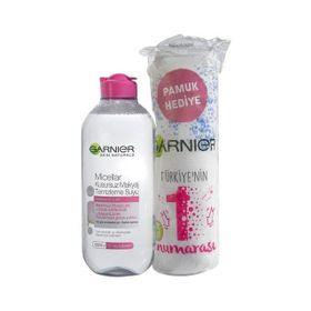 Garnier Micellar Çift Fazlı Kusursuz 400 ml 2'li Makyaj Temizleme Suyu + Pamukluk