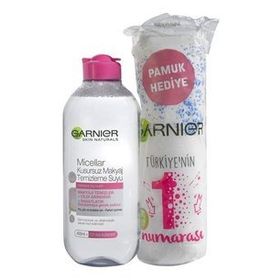 Garnier Micellar Çift Fazlı Kusursuz 400 ml 2'li Makyaj Temizleme Suyu + Pamukluk