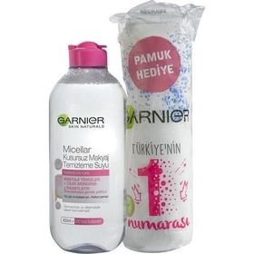 Garnier Micellar Kusursuz 400 ml Makyaj Temizleme Suyu + Pamuk