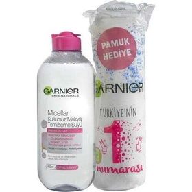 Garnier Micellar Kusursuz 400 ml Makyaj Temizleme Suyu + Pamuk