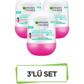 Garnier Mineral Lekesiz Koruma 50ml x 3 adet Roll-On Deodorant