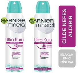 Garnier Mineral Ultra Kuru 2x150 ml Sprey Deodorant