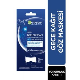 Garnier Nem Bombası Günün Yorgunluklara Karşı Gece Kağıt Göz Maskesi