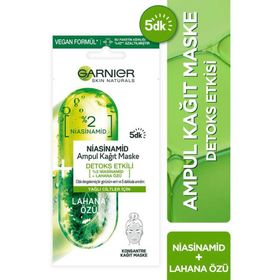 Garnier Niasinamid Detoks Etkili Ampul Kağıt Yüz Maskesi