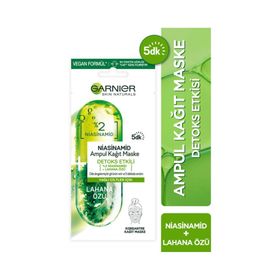 Garnier Niasinamid Detoks Etkili Ampul Kağıt Yüz Maskesi