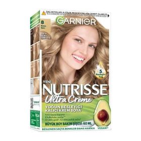 Garnier Nutrisse Yoğun Besleyici Kalıcı Krem Saç Boyası 8 Koyu Sarı 2 Adet Saç Boyası