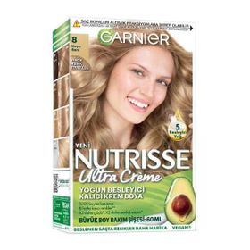 Garnier Nutrisse Yoğun Besleyici Kalıcı Krem Saç Boyası 8 Koyu Sarı 2 Adet Saç Boyası