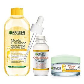Garnier Parlak Cilt İçin Makyaj Temizleme Suyu C Vitamini Serum Nemlendirici Seti