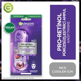 Garnier Pro-Retinol 28 gr Pürüzsüzleştirici Ampul Kağıt Yüz Maskesi