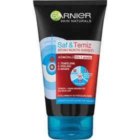 Garnier Saf & Temiz Siyah Nokta Karşıtı Kömürlü Maske 3 In 1