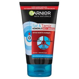 Garnier Saf & Temiz Siyah Nokta Karşıtı Kömürlü Maske 3 In 1