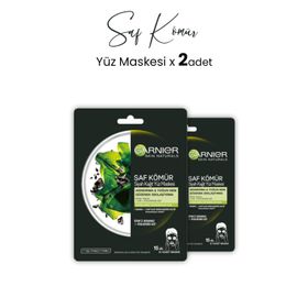 Garnier Siyah Saf Kömür 2x28 gr Kağıt Yüz Maskesi