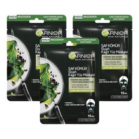 Garnier Skin Naturals Kömürlü Kağıt Yüz Maskesi Siyah Yosun 3'lü Cilt Bakım Seti