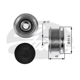 Gates OAP7013 Passat Rumanlı Alternatör Kasnağı