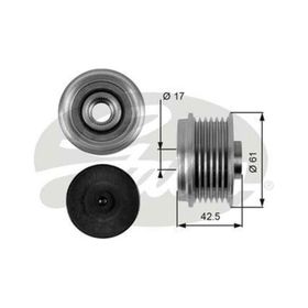 Gates OAP7043 Clio II Kangoo Megane Scenic 1.9 DCI 1.9 DTI Logan II 1.8 16V 2.0 16V F9 Rulmanlı Alternatör Kasnağı
