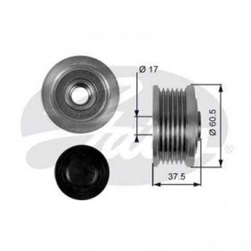 Gates OAP7048 Doblo 01 Bravo 96 01 Marea 96 1.9 TD 1.9 JTD Rulmanlı Alternatör Kasnağı